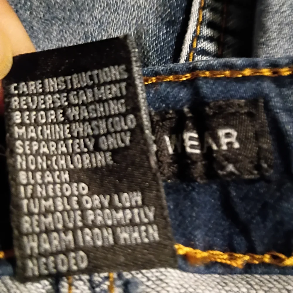 Traffic Jean Wear Women's L Patch‎ Work Denim Pencil Skirt Festival Casual - Picture 3 of 8